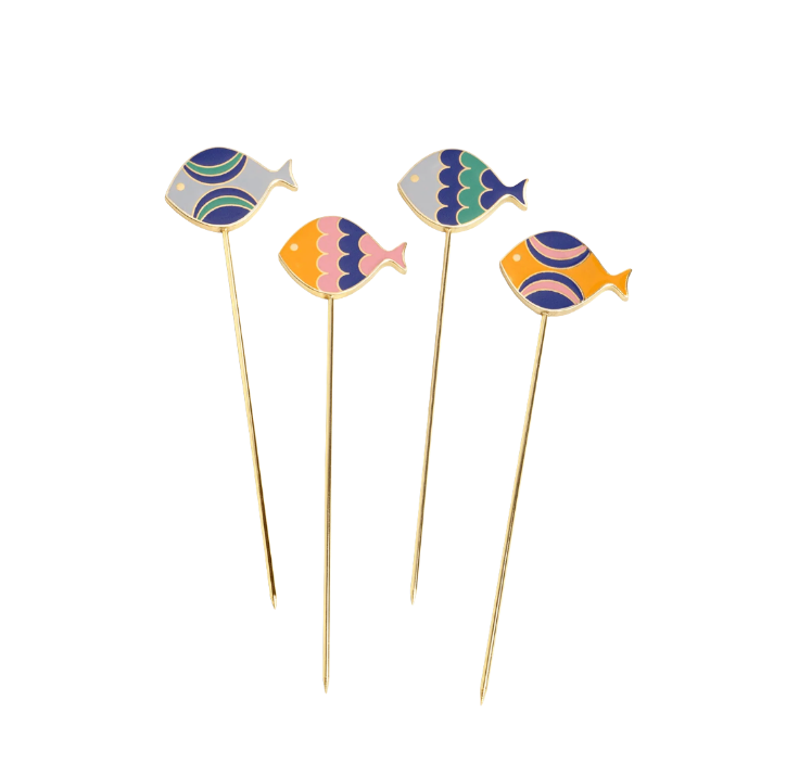 Fish Splash Picks Set of 4